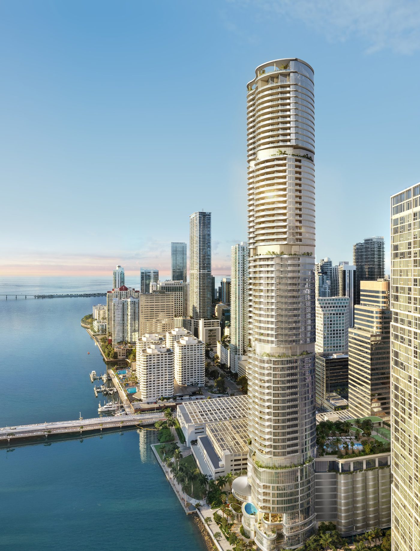 619 Brickell tower on Biscayne Bay